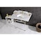 Kingston Brass 36 Carrara Marble Console Sink with Acrylic Legs, Marble WhiteBrushed Brass LMS3630MA7 - alternate 6